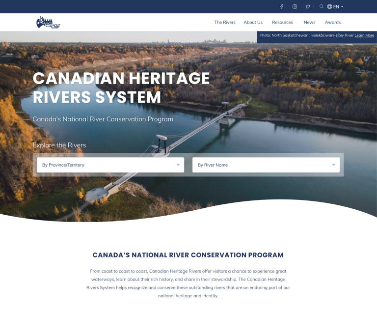 Screenshot of CHRS home page